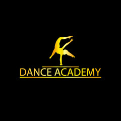 Luxury Golden Dance Academy Logo Silhouette, EPS8, Vector, Illustration