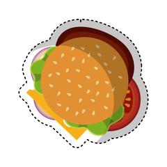 delicious burger isolated icon vector illustration design