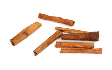 cinnamon sticks isolated on white background