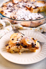 Bread pudding with cream filling