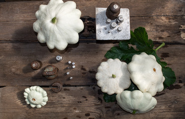 pumpkin weigh on the old scale, ripe pumpkin, food for sale, small business, agriculture,
