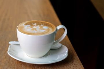 A cup of coffee in the restaurant