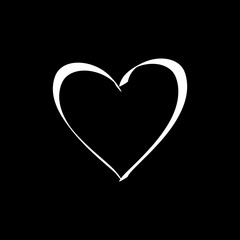 Heart white isolated