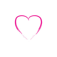 Heart pink isolated