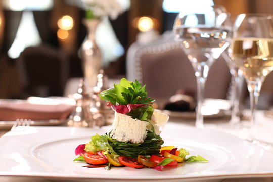 Fine Dining - Vegetable Salad With Parmesan