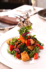 Fine dining - vegetable salad with parmesan