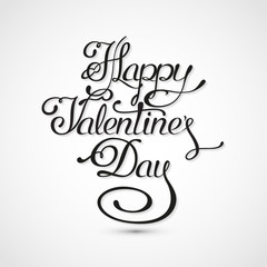 Valentines day hand drawn lettering. Vector Illustration and background