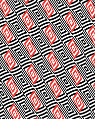 black, red and white vector geometric pattern background