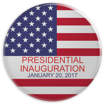 US Flag Presidential Inauguration Day 2017 Badge, 3d illustration