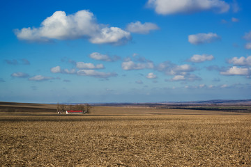 Farm field in early spring