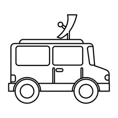 satellite car isolated icon vector illustration design