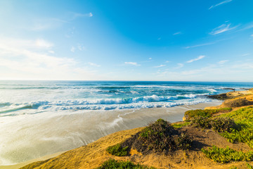 Rocks and sand in La Jolla coastline