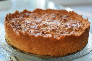 delicious apple pie with almonds