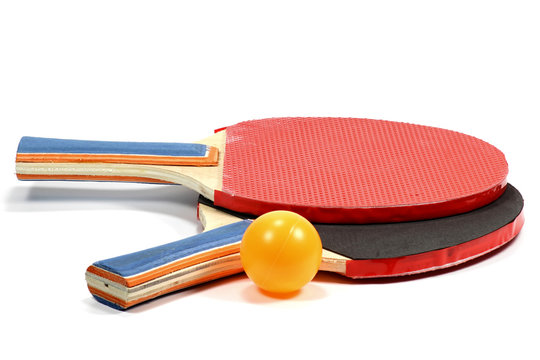 table tennis rackets isolated on white background