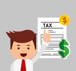 tax time flat line icons vector illustration design