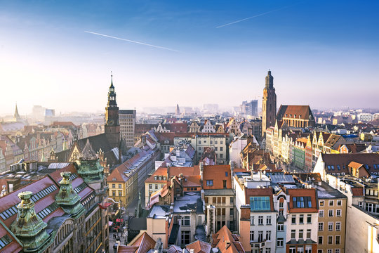 Panorama of Wroclaw Old Town, Poland