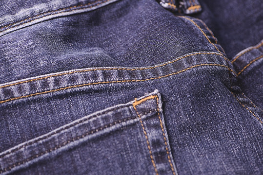 Close-up of blue jeans.