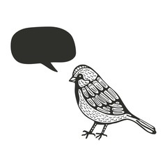 Bird says. decorative with ornaments vector illustration