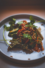Healty food on glass table