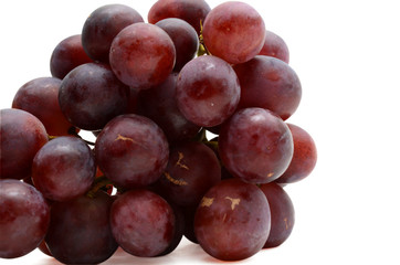 Red Grapes Isolated On White Background