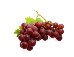 Red Grapes Isolated On White Background