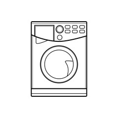 symbol of washing machine. line art. Vector illustration