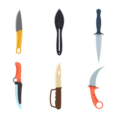 Knifes weapon vector illustration.