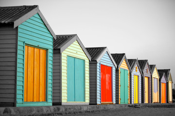  Preview Save to a lightbox Find Similar Images Share Edit Stock Photo: Bright Painted Houses at the beach in Melbourne, Australia
