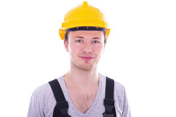 Bauarbeiter mit gelbem Bauhelm