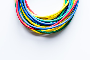 concept network internet cable on white background top view