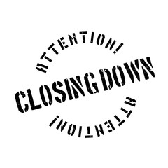 Closing Down rubber stamp