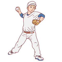 Baseball pitcher man