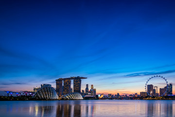 シンガポール・マリーナベイエリア　夕景