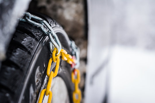 Car With Snow Chains