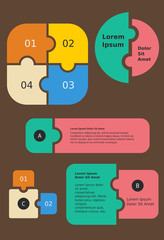 Puzzle Infographic Template | Editable flat style vector for data visualization
