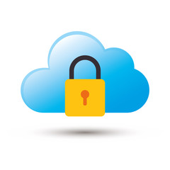 cloud security data icon vector illustration design