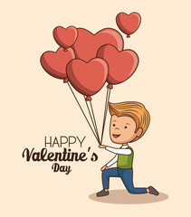 happy valentines day card vector illustration design