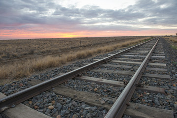 railway tracks at dawn