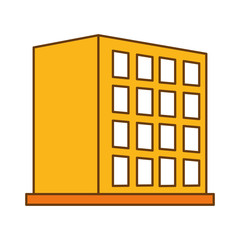 hotel building icon over white background. colorful design. vector illustration