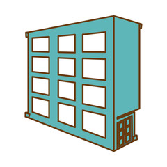 hotel building icon over white background. colorful design. vector illustration