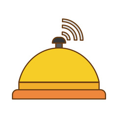 reception bell icon over white background. hotel services concept. colorful design. vector illustration