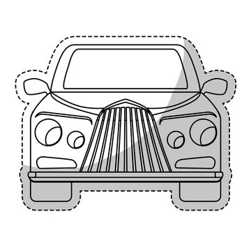 sticker of car vehicle icon over white background. vector illustration