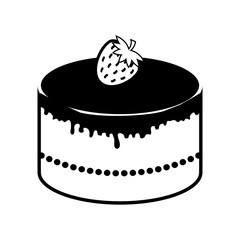 sweet cake icon over white background. vector illustration