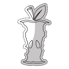 eaten apple fruit icon over white background. vector illustration