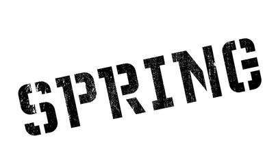 Spring stamp. Grunge design with dust scratches. Effects can be easily removed for a clean, crisp look. Color is easily changed.