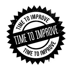 Obraz premium Time to improve stamp. Grunge design with dust scratches. Effects can be easily removed for a clean, crisp look. Color is easily changed.