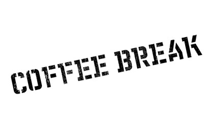 Coffee break stamp. Grunge design with dust scratches. Effects can be easily removed for a clean, crisp look. Color is easily changed.
