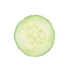 Slice of cucumber isolated on white