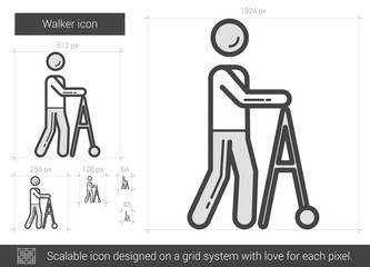 Walker line icon.