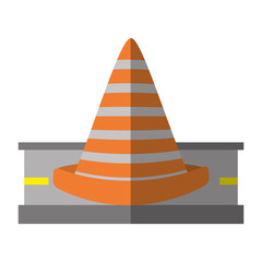 cartoon road cone caution sign vector illustration eps 10